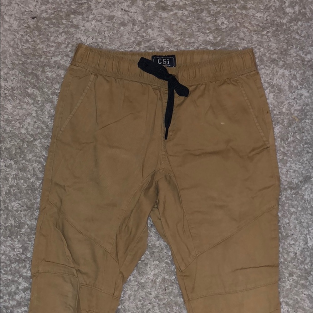 Khaki colored joggers